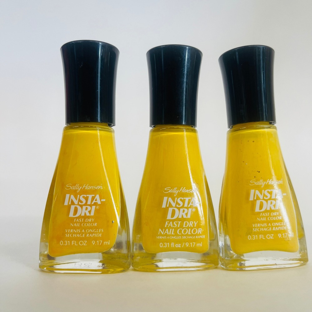 Lot of 3 Sally Hansen Insta-Dri Fast Dry Nail Color 250 Lightening Yellow 0.31oz